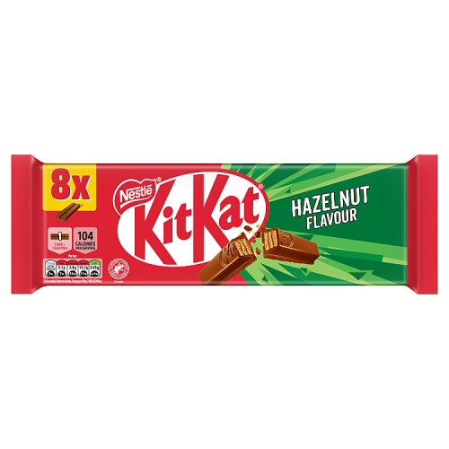 KitKat 2 Finger Hazelnut Flavour Bars (8 x 20.7g) pack shot