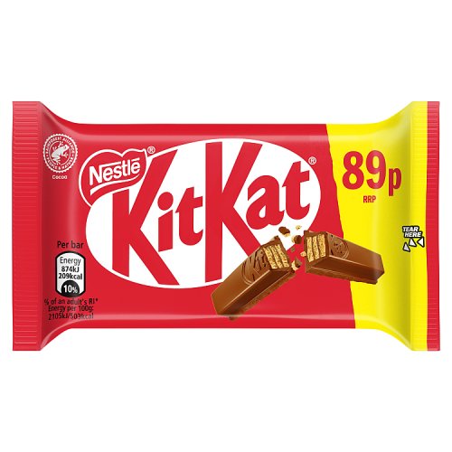 KitKat 4 Finger Milk PM 89p 41.5g pack shot