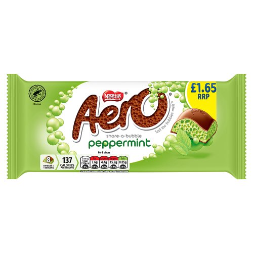 Aero Peppermint Sharing Bar PM £1.65 90g pack shot
