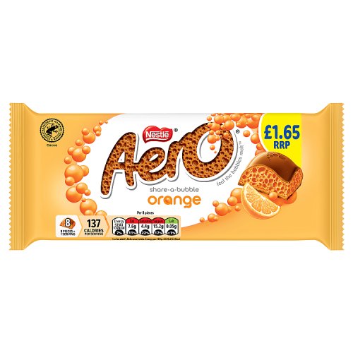 Aero Orange Sharing Bar PM £1.65 90g pack shot