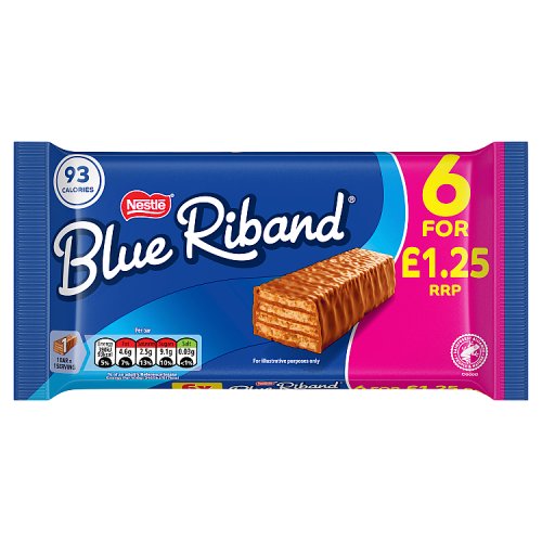 Blue Riband 6pk (6 x 18g) PM £1.25 108g pack shot
