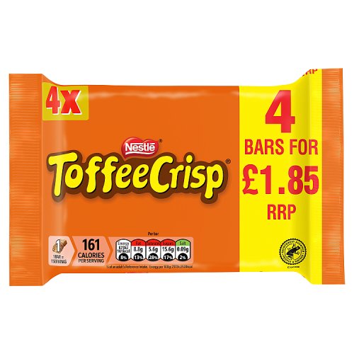 Toffee Crisp Bars 4pk (4 x 31g) PMP pack shot
