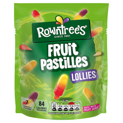Rowntrees Fruit Pastilles Lollies Pouch 130g pack shot