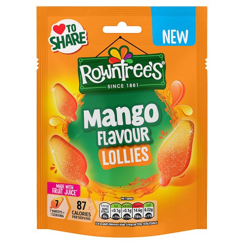 Rowntrees Mango Lollies Pouch 130g pack shot