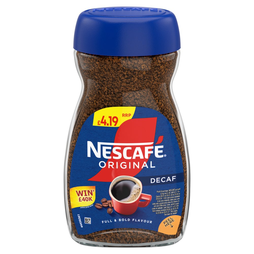 Nestle Original Decaf Instant Coffee 95g PMP pack shot