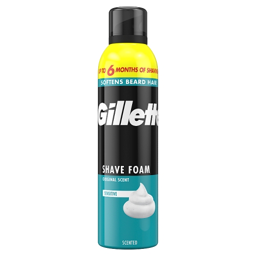 Gillette Shave Foam 300ml Sensitive pack shot