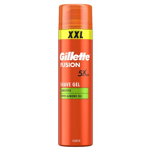 Gillette Fusion Sensitive Skin Shaving Gel with Almond Oil 240ml pack shot