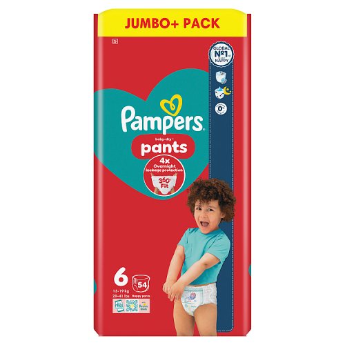 Pampers Baby Dry Pants Size 6 Jumbo Pack 54s pack shot