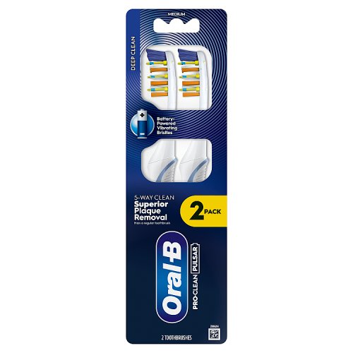 Oral-B Pulsar Pro Clean Toothbrush Medium 2 Pack pack shot