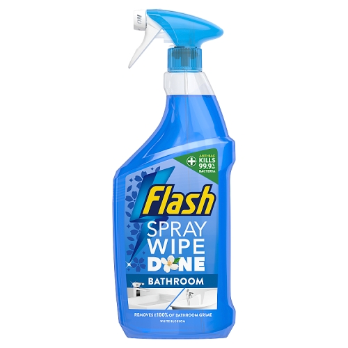 Flash Spray Wipe Done White Blossom Bathroom Anti Bacterial 800ml pack shot