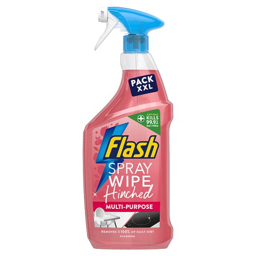 Flash Spray Wipe Hinched Wild Berry Anti Bacterial 800ml pack shot