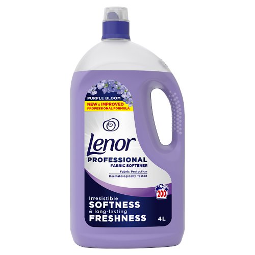 Lenor Professional 4ltr Purple Bloom Fabric Softener Liquid 200 Wash pack shot