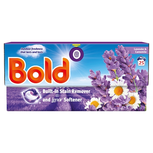 Bold All in 1 Washing Liquid Capsules Lavender & Chamomile 25s pack shot