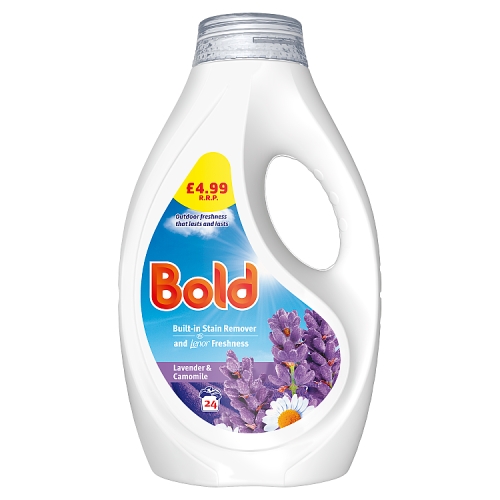 Bold Laundry Liquid Lavender and Chamomile 24w 744ml PMP £4.99 pack shot