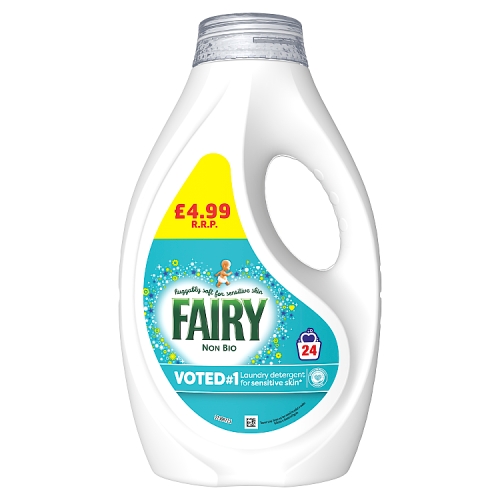 Fairy Non Bio Detergent Liquid 24w PMP £4.99 pack shot