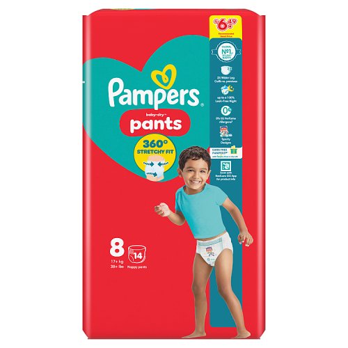 Pampers Baby Dry Pants Size 8 Carry Pack 14s PMP £6.49 pack shot