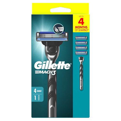 Gillette Mach3 Starter Kit H+4 Blades pack shot