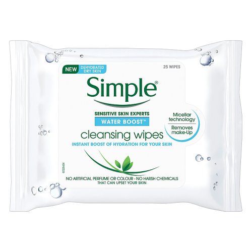 Simple Facial Cleansing Wipes Water Boost 25's pack shot