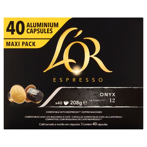 L'or Espresso Coffee Capsules Onyx 40s pack shot