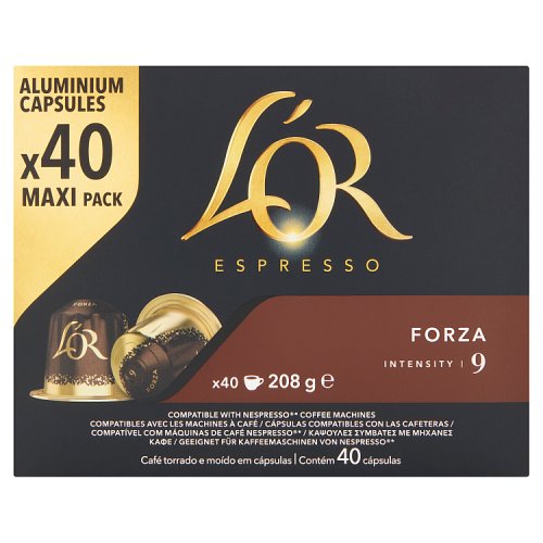 L'Or Espresso Coffee Capsules Forza 40's pack shot