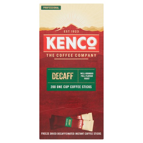 Kenco Instant Coffee Sticks Decaf 200's pack shot