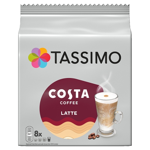 Tassimo Costa Latte Coffee Pods 8's pack shot