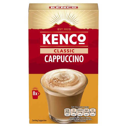 Kenco 8x14.8g Instant Coffee Sachets Cappuccino pack shot