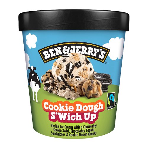 Ben & Jerrys Cookie Dough Swich Up Ice Cream 465ml pack shot