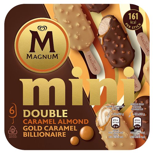 WALLS MINI MAGNUM CARAMEL 6PK pack shot