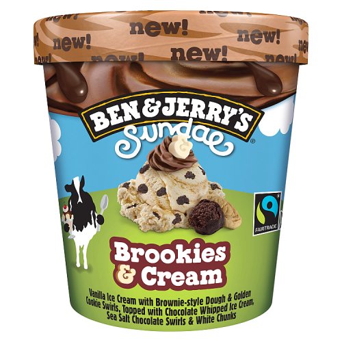 Ben & Jerrys Brookies & Cream Sundae 427ml pack shot