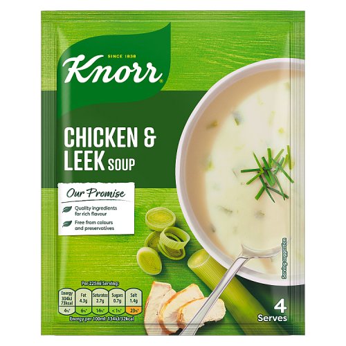 Knorr Dry Soup Chicken & Leek 12x60g pack shot
