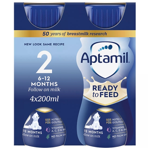 Aptamil Follow On 6+ Months 4pk (4 x 200ml) pack shot