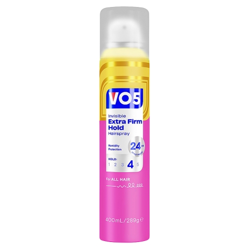 VO5 Extra Firm Hold Hairspray 400ml pack shot