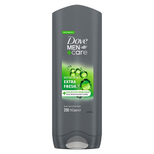 Dove Men 2 In 1 Shower Extra Fresh 250ml pack shot