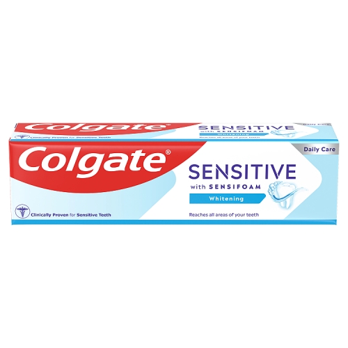 Colgate Toothpaste Sensitive 75ml Foam Whitening pack shot