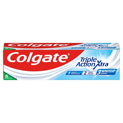 Colgate Toothpaste Triple Action Xtra White 75ml pack shot