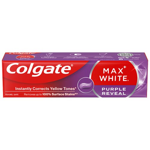Colgate Toothpaste Max White Purple 75ml pack shot