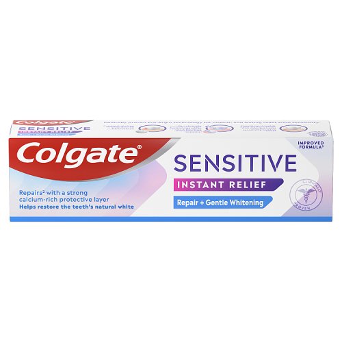 Colgate Toothpaste Sensitive Instant Relief Whitening 75ml pack shot