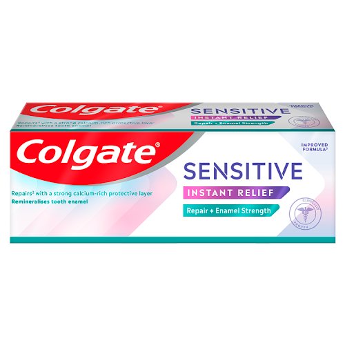 Colgate Toothpaste Sensitive Instant Relief Enamel 20ml pack shot