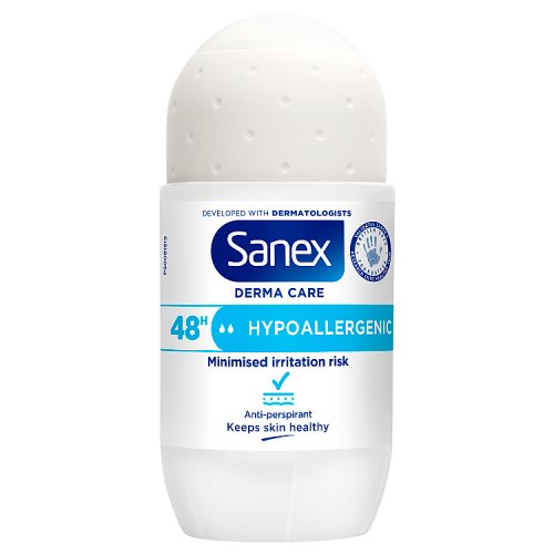 Sanex Deo Roll On Dermo Hypoallergenic 72hr pack shot