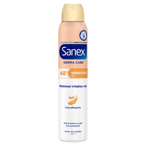 Sanex Deo Spray 200ml Dermo Sensitive 72hr pack shot