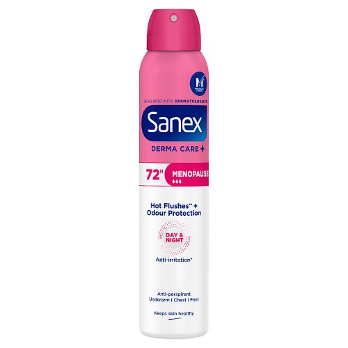 Sanex Derma Care+ Menopause Antiperspirant Spray Deodorant 200ml pack shot