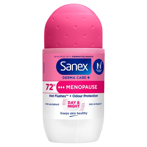 Sanex Derma Care+ Menopause Antiperspirant Roll On Deodorant 50ml pack shot