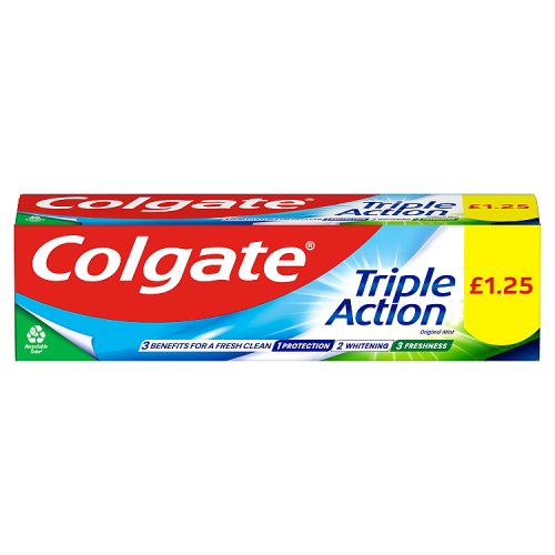 Colgate Toothpaste Triple Action 12x75ml PMP 1.25 pack shot