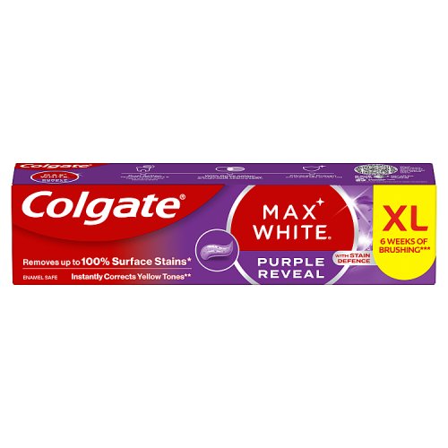 Colgate Toothpaste Max White Purple 12x100ml pack shot