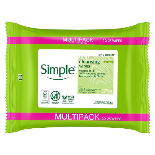 Simple Bio Wipes Multi Pack 2x25s - P pack shot