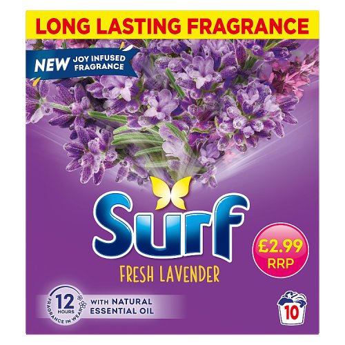 Surf Powder 10 Wash Lavender PMP£2.99 pack shot