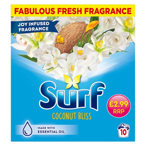 Surf Powder 10 Wash Coconut Bliss PMP£2.99 pack shot