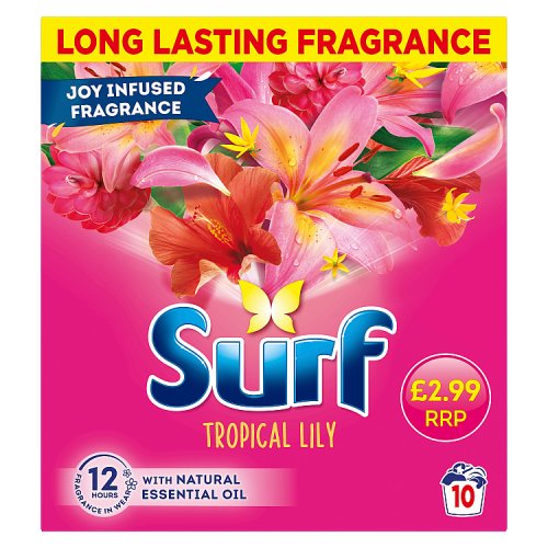 Surf Powder 10 Wash Tropical PMP£2.99 pack shot