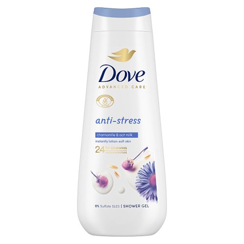 Dove Advanced Care Shower Gel Anti-Stress Chamomile Oat Milk 600ml pack shot